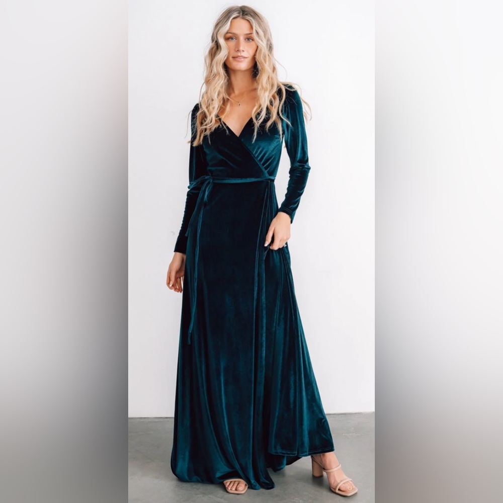 Gorgeous Baltic Born “Esmerelda” Jade Maxi Wrap Dress